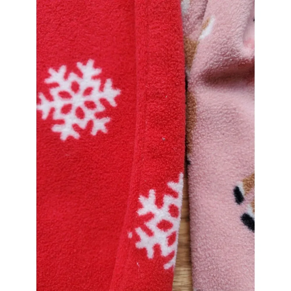 Just You by Carter's 3T Lot of 2 Fleece Footed One-Piece Pajamas Christmas Santa